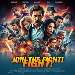 A dynamic movie poster featuring a single charismatic actor embodying 13 different characters