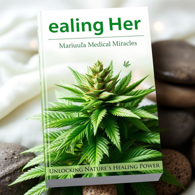 An informative and eye-catching book cover titled "Healing Herb: Marijuana Medical Miracles