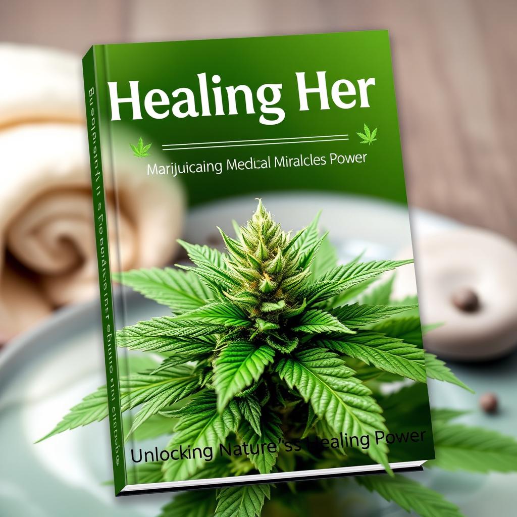 An informative and eye-catching book cover titled "Healing Herb: Marijuana Medical Miracles