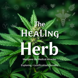 An engaging and informative book cover for "The Healing Herb: Marijuana's Medical Miracles