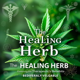 An engaging and informative book cover for "The Healing Herb: Marijuana's Medical Miracles