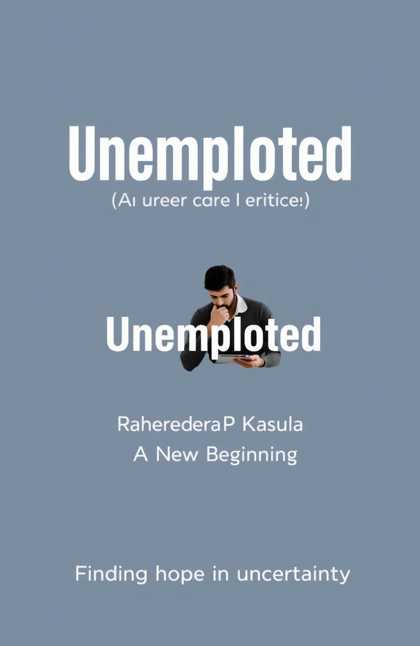 A book cover design titled "Unemployed" with the subtitle "A New Beginning" by author Rahendra Prasad Kasula