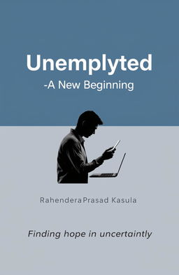 A book cover design titled "Unemployed" with the subtitle "A New Beginning" by author Rahendra Prasad Kasula