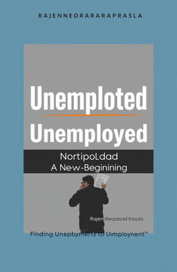 A book cover design for the title 'Unemployed' with the subtitle 'A New Beginning' by Rajendraprasad Kasula
