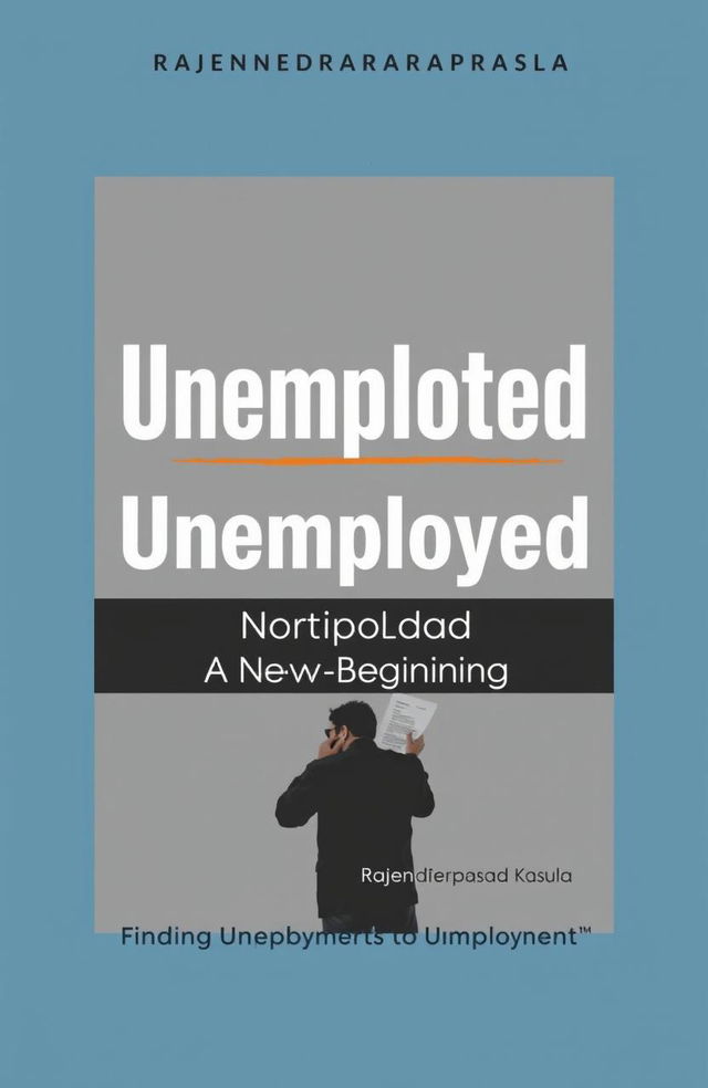 A book cover design for the title 'Unemployed' with the subtitle 'A New Beginning' by Rajendraprasad Kasula