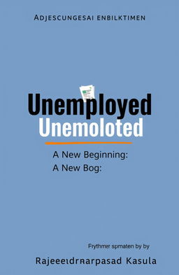 A book cover design for the title 'Unemployed' with the subtitle 'A New Beginning' by Rajendraprasad Kasula