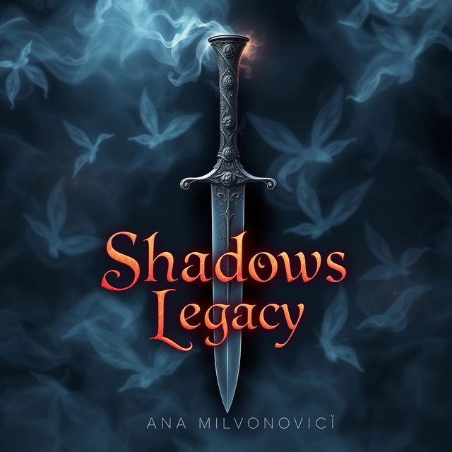 A visually stunning book cover design for 'Shadows Legacy' by Ana Milovanović