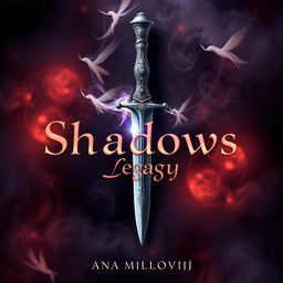 A visually stunning book cover design for 'Shadows Legacy' by Ana Milovanović