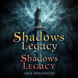 A visually stunning book cover design for 'Shadows Legacy' by Ana Milovanović