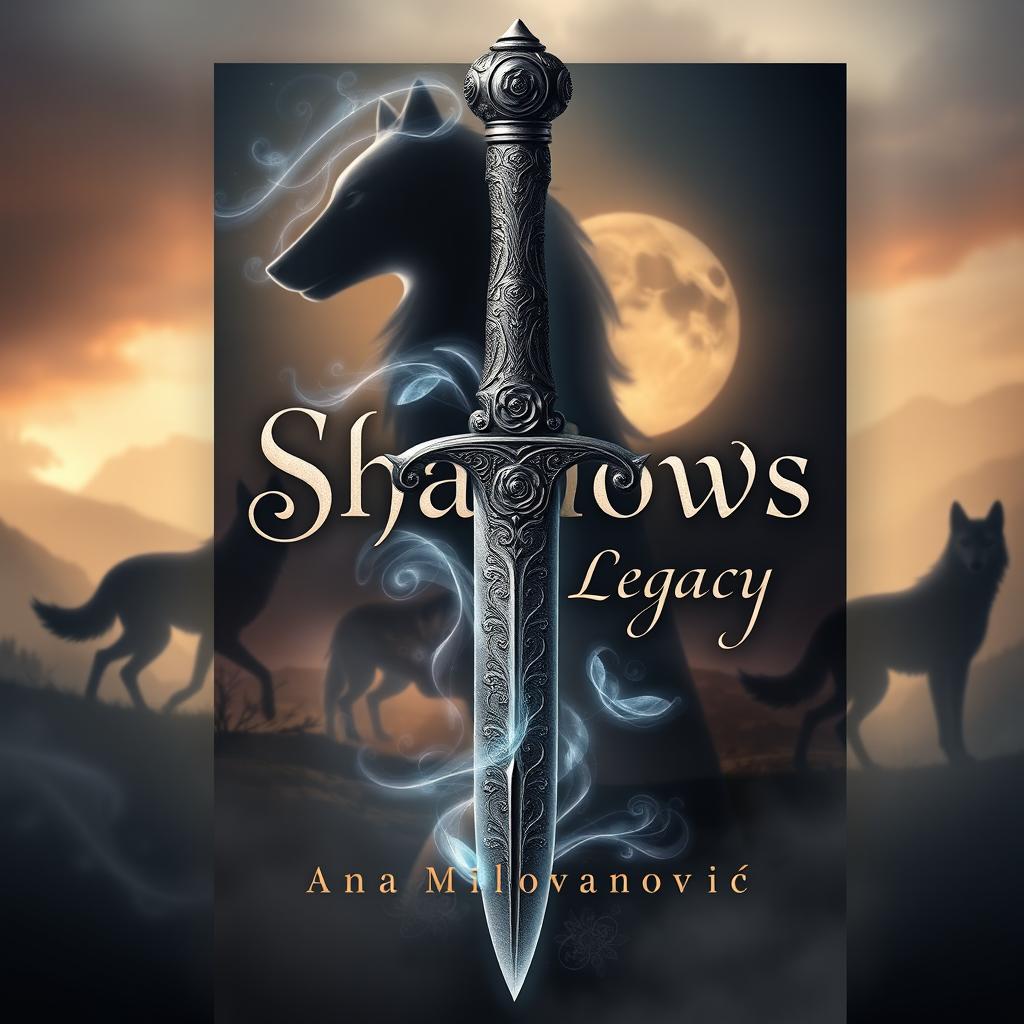 An enchanting book cover design for 'Shadows Legacy' by Ana Milovanović