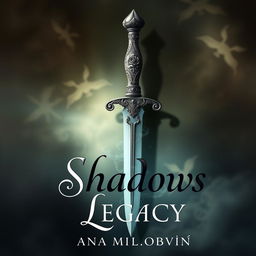 A captivating book cover design for 'Shadows Legacy' by Ana Milovanović, infused with a vibe reminiscent of 'Powerless' by Lauren Roberts
