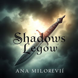 A captivating book cover design for 'Shadows Legacy' by Ana Milovanović, infused with a vibe reminiscent of 'Powerless' by Lauren Roberts