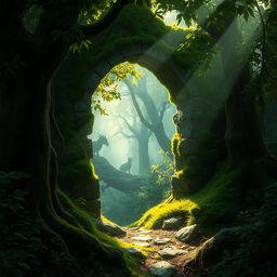 A mysterious and enchanting scene depicting a hidden secret