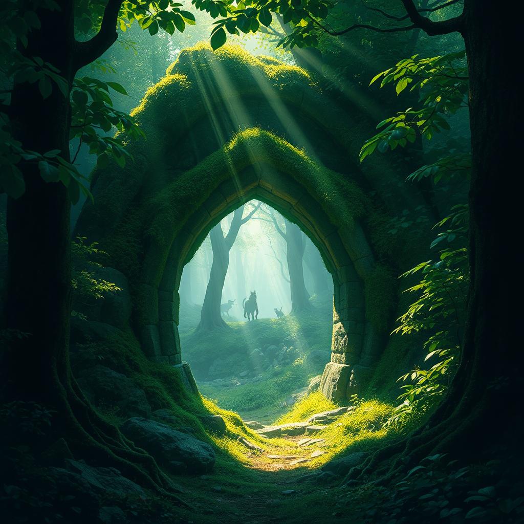 A mysterious and enchanting scene depicting a hidden secret
