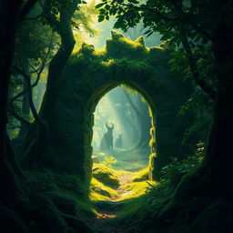 A mysterious and enchanting scene depicting a hidden secret