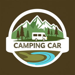 A creative and visually appealing logo design for a camping site called 'CAMPING CAR' located in the region of Tifnoute