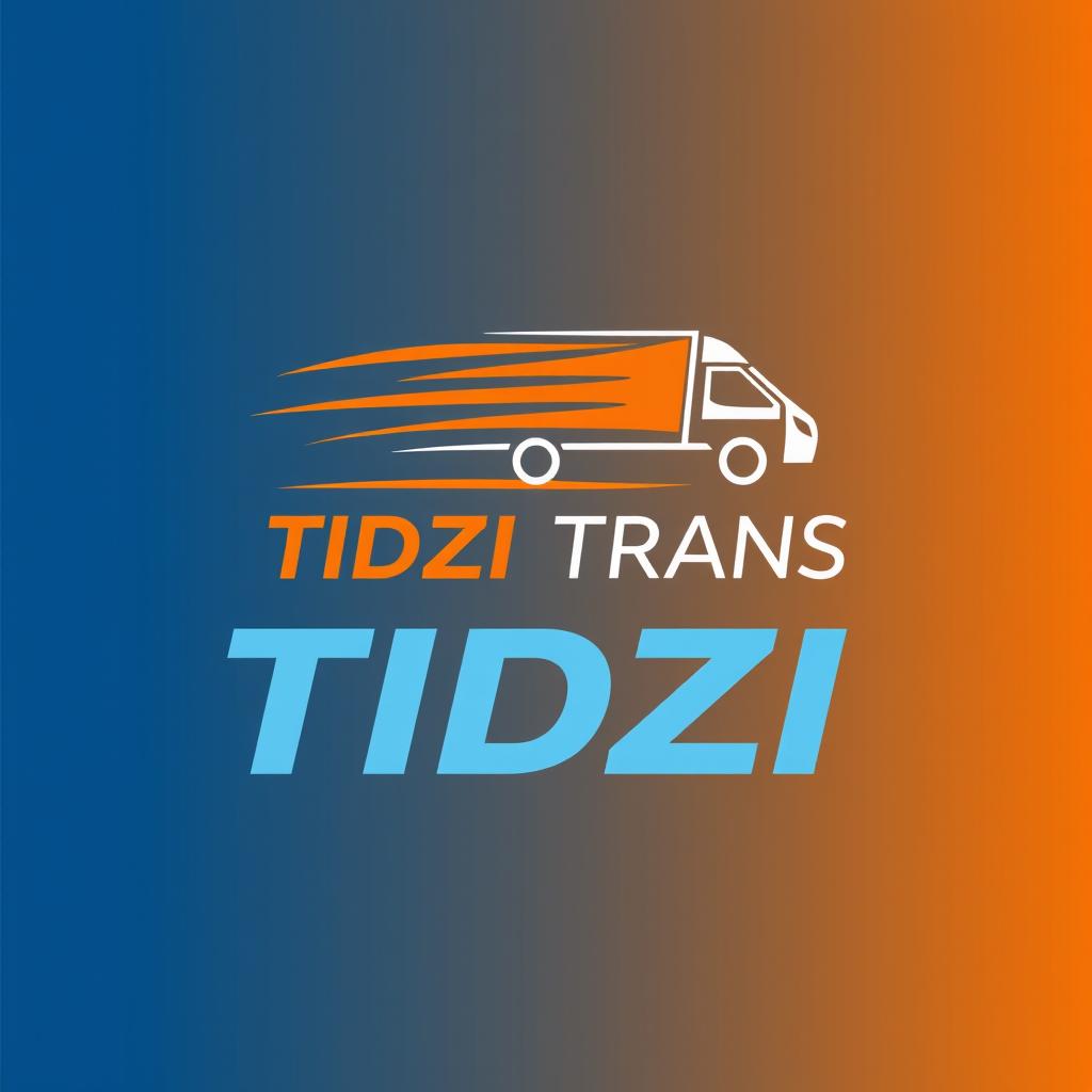 A modern and sleek logo design for a transportation company named 'TIDZI TRANS'