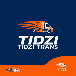 A modern and sleek logo design for a transportation company named 'TIDZI TRANS'