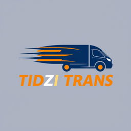 A modern and sleek logo design for a transportation company named 'TIDZI TRANS'