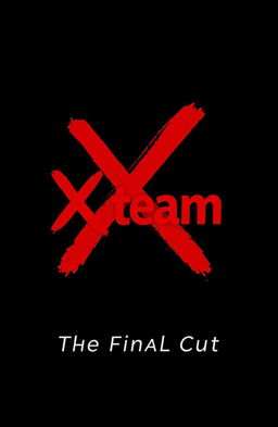 A striking album cover design for 'X team - The Final Cut', featuring a predominantly black background