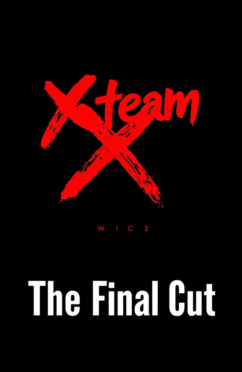 A striking album cover design for 'X team - The Final Cut', featuring a predominantly black background