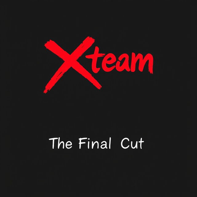A bold album cover design for 'X team - The Final Cut', set against a completely black background