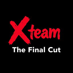 A bold album cover design for 'X team - The Final Cut', set against a completely black background
