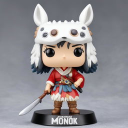 Studio Ghibli-themed Funko Pop vinyl figure of Princess Mononoke against a white background.