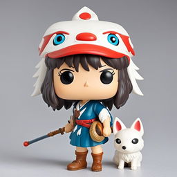 Studio Ghibli-themed Funko Pop vinyl figure of Princess Mononoke against a white background.