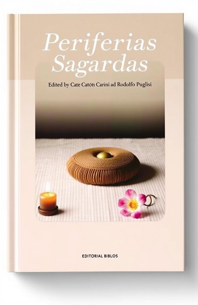 A book cover design titled 'Periferias Sagradas', edited by Catón Carini and Rodolfo Puglisi