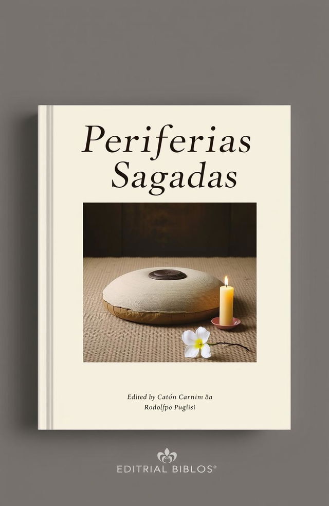 A book cover design titled 'Periferias Sagradas', edited by Catón Carini and Rodolfo Puglisi