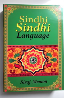 A beautifully designed cover for a book titled "Sindhi Language" authored by Siraj Memon
