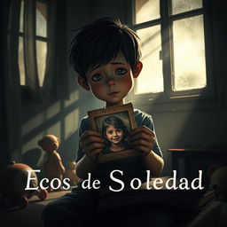 An emotional narrative scene representing 'Ecos de Soledad', a story about a lonely child reflecting on lost love