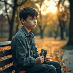 A poignant scene depicting the theme of loneliness titled 'Echos of Solitude'