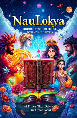 A beautifully illustrated front and back book cover for an A4 sized design featuring a magical realm