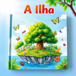 A colorful children's book cover titled 'A Ilha'
