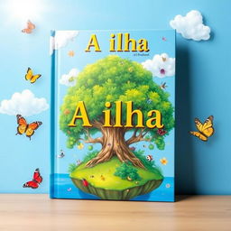 A colorful children's book cover titled 'A Ilha'