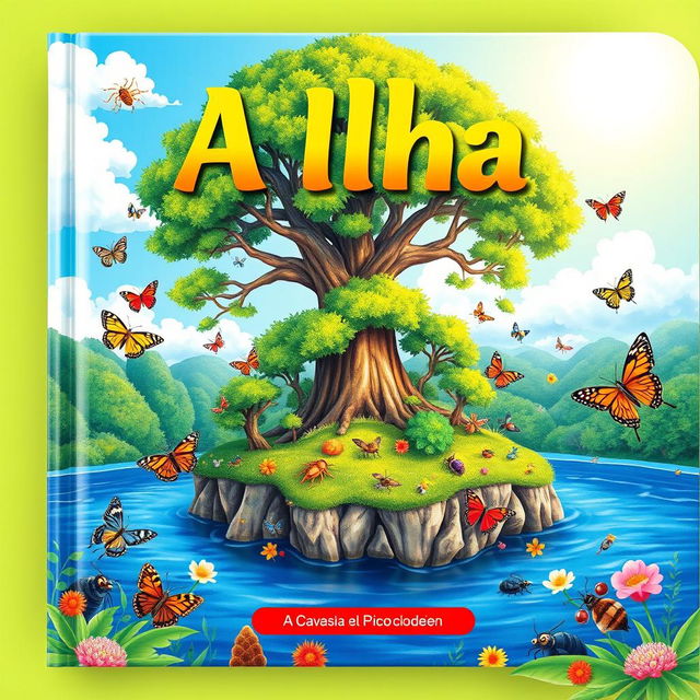 A colorful children's book cover titled 'A Ilha'