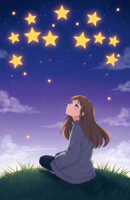 A serene night sky filled with eight twinkling stars, each representing a close friendship