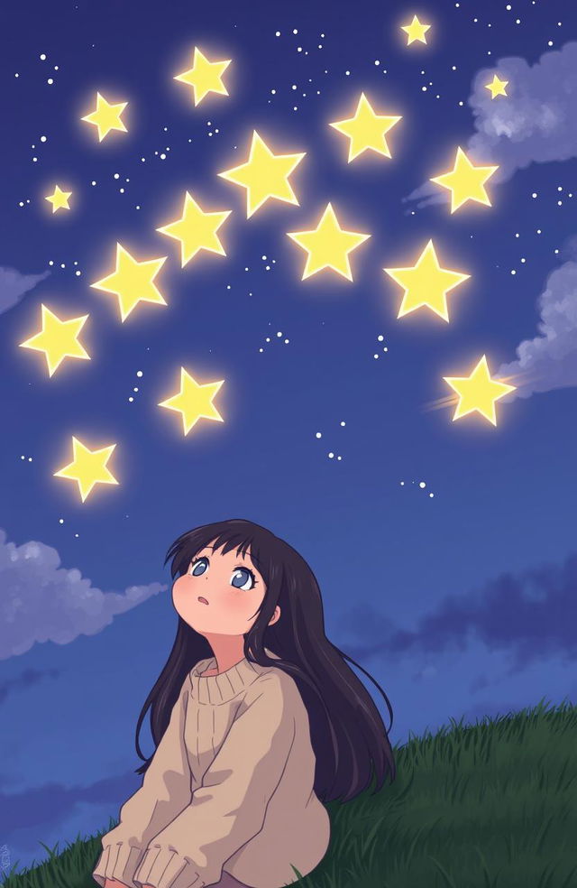 A serene night sky filled with eight twinkling stars, each representing a close friendship