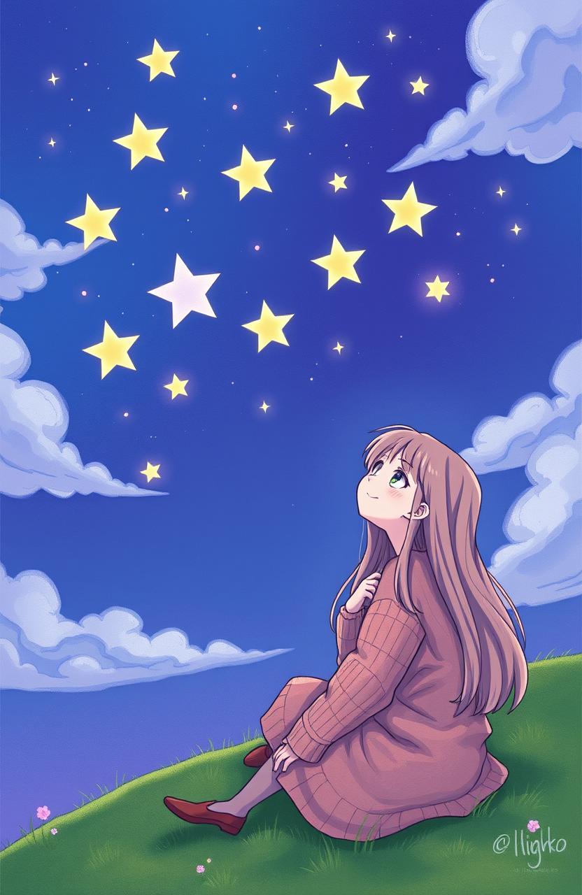 A serene night sky filled with eight twinkling stars, each representing a close friendship