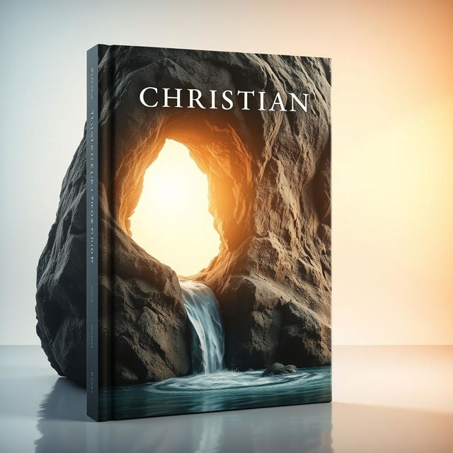 A Christian book cover featuring a striking image of a solid rock with a clear spring of water flowing out from it