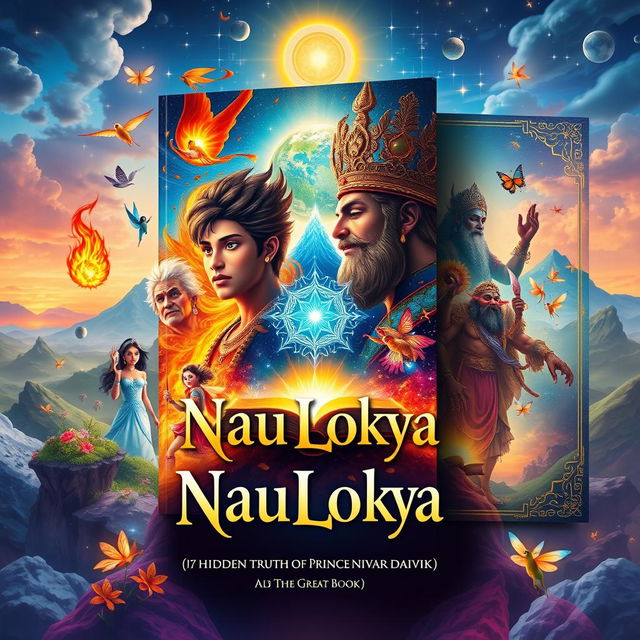 An A4 sized front and back book cover design for 'NauLokya'