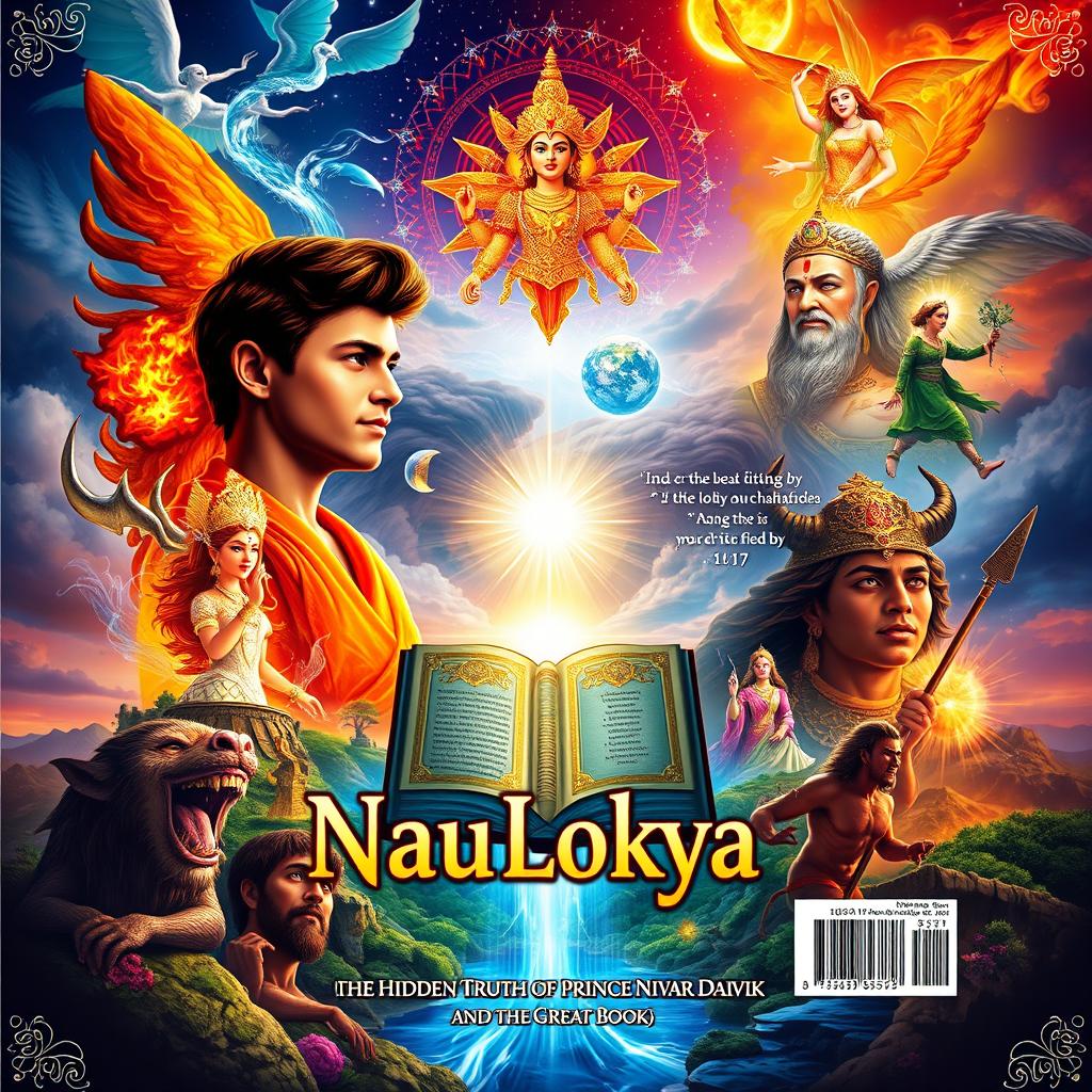 An A4 sized front and back book cover design for 'NauLokya'