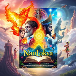 An A4 sized front and back book cover design for 'NauLokya'