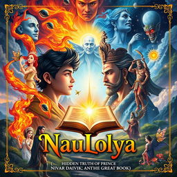 An A4 sized front and back book cover design for 'NauLokya'