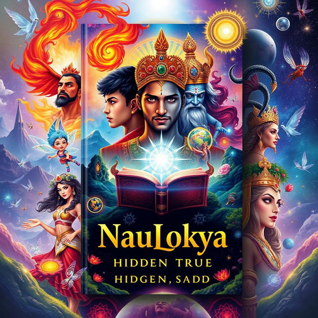 An A4 sized front and back book cover design for 'NauLokya'