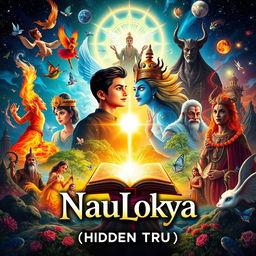 An A4 sized front and back book cover design for 'NauLokya'