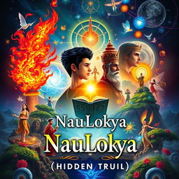 An A4 sized front and back book cover design for 'NauLokya'