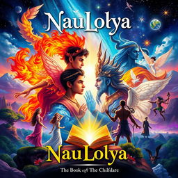 An A4 sized front and back book cover design for 'NauLokya'